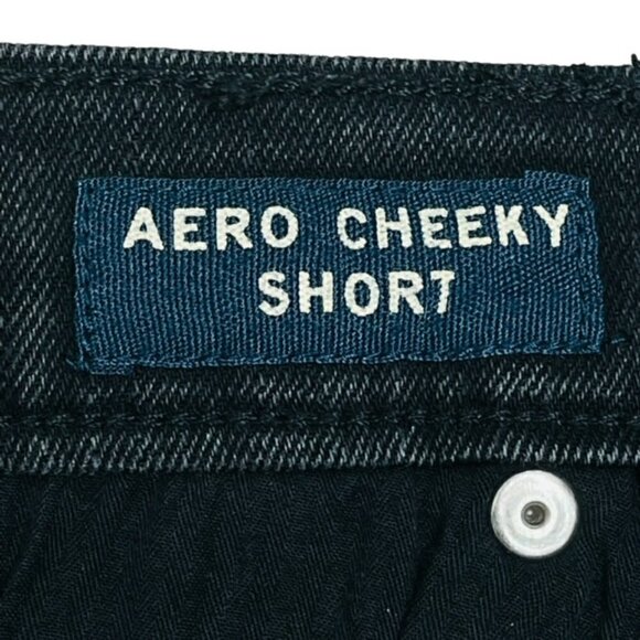 AEROPOSTALE Aero Cheeky Ripped Black Denim Jean Shorts - Size 6 - Picture 8 of 9